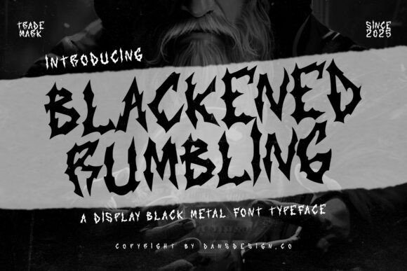 Blackened Rumbling Font for Bold Handmade Branding
