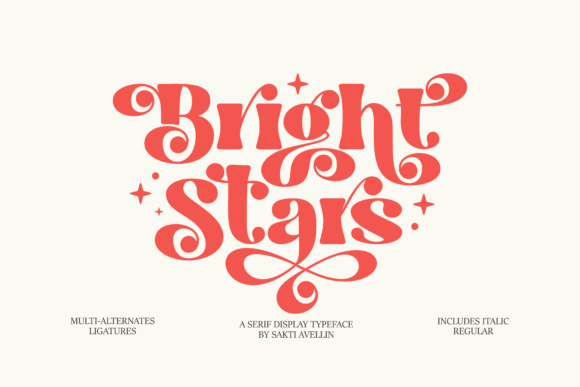 Bright Stars: A Serif Display Font for Warm, Playful Editorial Design
