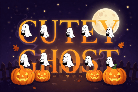 Cutey Ghost Font for Spooky Season Design