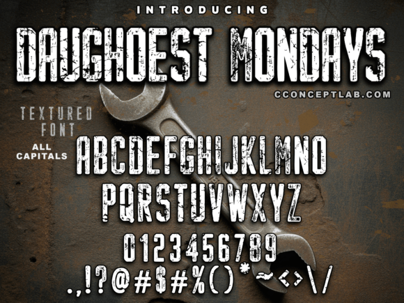 Daughoest Mondays: A Bold Stencil Serif Font for Tactical Branding
