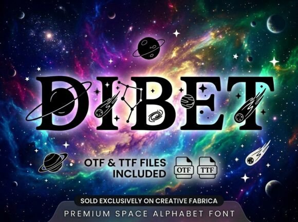 Dibet: A Cosmic Display Typeface for Bold Digital Branding