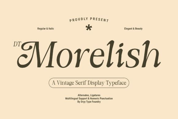 Dt Morelish: A Vintage Serif Font for Polished Branding