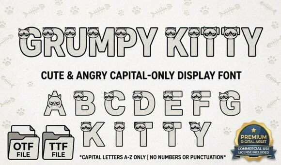 Grumpy Kitty: A Decorative Font for Editorial Attitude