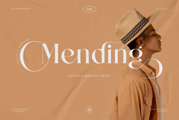 Mending Font: Elegant Serif for Handmade Labels & Printables