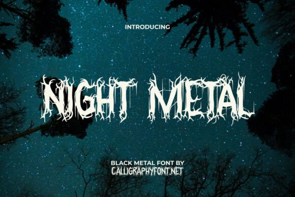Night Metal Font for Dark, Dramatic Handmade Designs