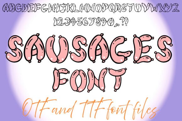 Sausages Font: A Playful Display Typeface for Food & Fun Brands