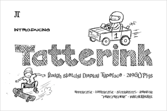 Tatterink: A Rough Sketch Display Typeface for Creative Campaigns