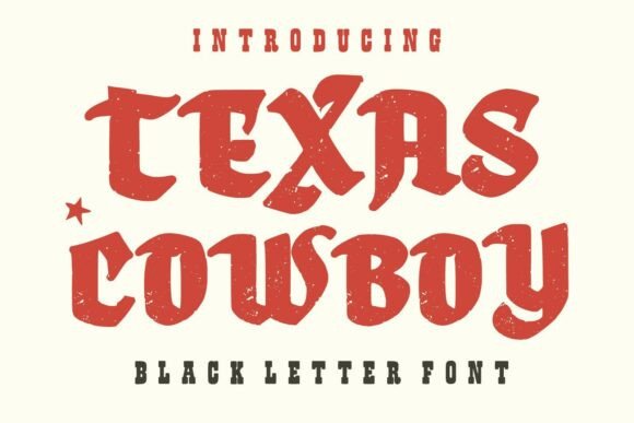 Texas Cowboy: A Bold Vintage Blackletter Font for Editorial Design